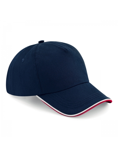 aut-5-panel-cap-piped-peak-beechfield-french navy-classic red-white.jpg
